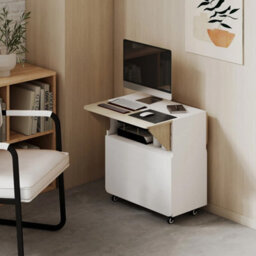 Folding Dining Table, Rolling Drop Leaf Table With Hidden Shelf - thumbnail 9