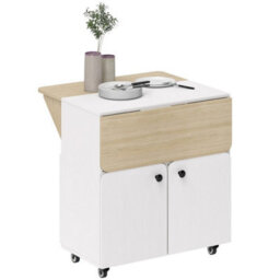 Folding Dining Table, Rolling Drop Leaf Table With Hidden Shelf