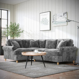 Alfie Charcoal Grey Left Hand Corner Sofa For Living Room - Fully Assembled By Roseland Furniture - thumbnail 2
