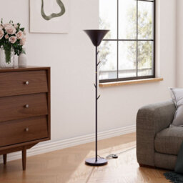 Living And Home 161Cm H Black Metal Floor Lamp For Living Room, Bedroom  Reading Light ,foot Switch E14 - thumbnail 5