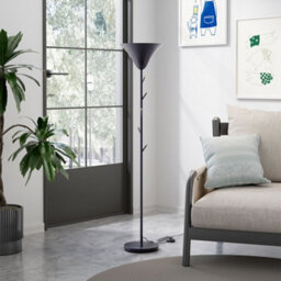 Living And Home 161Cm H Black Metal Floor Lamp For Living Room, Bedroom  Reading Light ,foot Switch E14 - thumbnail 4