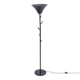 Living And Home 161Cm H Black Metal Floor Lamp For Living Room, Bedroom  Reading Light ,foot Switch E14 - thumbnail 2