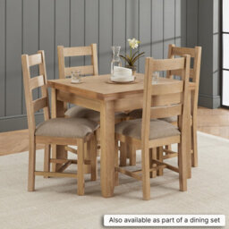 The Furniture Market Cheshire Whitewash Oak Ladder Dining Chair With Natural Fabric Seat - thumbnail 6
