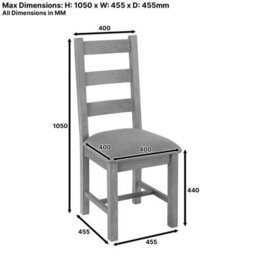 The Furniture Market Cheshire Whitewash Oak Ladder Dining Chair With Natural Fabric Seat - thumbnail 7