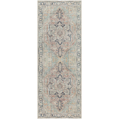 Livabliss Kemer-Washable Green Blue Brown Traditional Vintage Boho Living Dining Rug 80 X 220 Cm Easy Care, Non Shedding - image 1