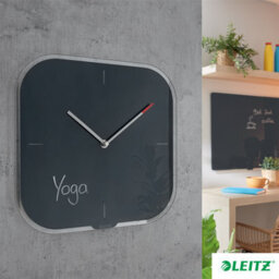 Leitz Cosy Silent Glass Office Bedroom Kitchen Wall Clock Velvet Grey