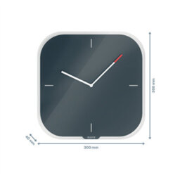 Leitz Cosy Silent Glass Office Bedroom Kitchen Wall Clock Velvet Grey - thumbnail 2