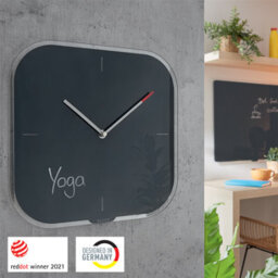 Leitz Cosy Silent Glass Office Bedroom Kitchen Wall Clock Velvet Grey - thumbnail 3