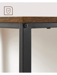Songmics Vasagle Computer Desk, Writing Desk With 2 Shelves On Left Or Right, Steel Frame, Rustic Brown And Ink Black - thumbnail 4