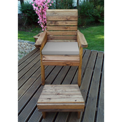 Marlborough Deluxe One Seater Lounger Set With 1 X Chair Cushion Grey & 1 X Fitted Cover - image 1