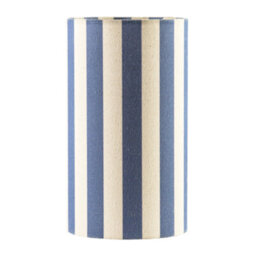 Happy Homewares Amparo Blue And Oatmeal Striped Linen Table Lamp With Fabric Base - thumbnail 1