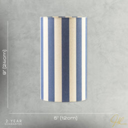 Happy Homewares Amparo Blue And Oatmeal Striped Linen Table Lamp With Fabric Base - thumbnail 7