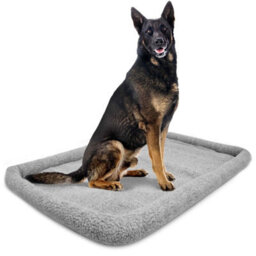 DogCrates+ Grey Faux Fur Dog Bed - Extra Large - thumbnail 1