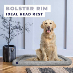 DogCrates+ Grey Faux Fur Dog Bed - Extra Large - thumbnail 4
