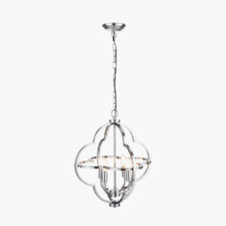 Pacific Lifestyle Amine Chrome Metal 4 Light Fleur De Lys Pendant - thumbnail 8