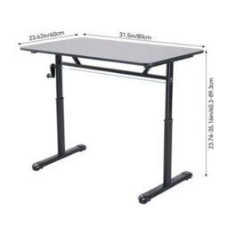 Height Adjustable Computer Desk - Manual Crank Standing Desk - thumbnail 2