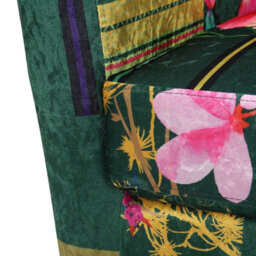 Tub Chair Armchair Club Chair In Green Patchwork Fabric - thumbnail 9