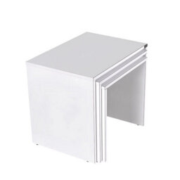 Matt White Nest Of 3 Side Tables Scratch Resistant Easy Clean - thumbnail 3