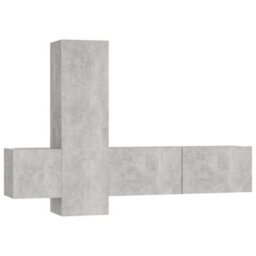 Berkfield 3 Piece Tv Cabinet Set Concrete Grey Engineered Wood - thumbnail 2