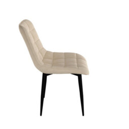 More4Homes Set Of 6 Nova Modern Velvet Dining Chair Padded Seat Metal Legs Kitchen (Beige) - thumbnail 4