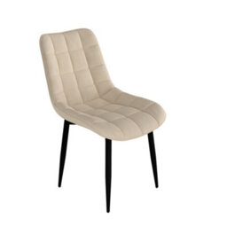 More4Homes Set Of 6 Nova Modern Velvet Dining Chair Padded Seat Metal Legs Kitchen (Beige) - thumbnail 3