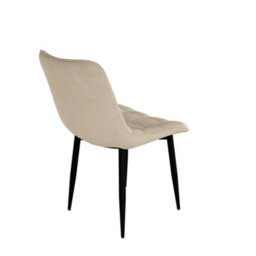More4Homes Set Of 6 Nova Modern Velvet Dining Chair Padded Seat Metal Legs Kitchen (Beige) - thumbnail 5