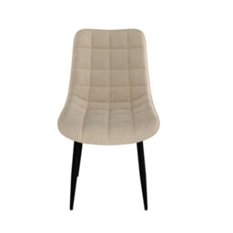 More4Homes Set Of 6 Nova Modern Velvet Dining Chair Padded Seat Metal Legs Kitchen (Beige) - thumbnail 2