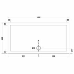 1600mm X 800mm Premium Slip Resistant Rectangular White Stone Resin Shower Tray - Easy Clean Finish By Balterley - thumbnail 2