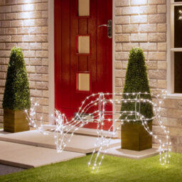 The Christmas Workshop Light-Up Grazing Reindeer / Outdoor Decoration With 250 Warm White Led Lights - thumbnail 1
