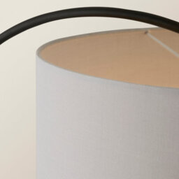 Valuelights Modern Designer Style Black Curved Stem Floor Lamp With Grey Drum Shade - thumbnail 4