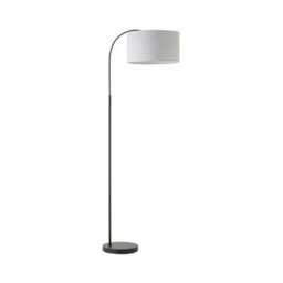 Valuelights Modern Designer Style Black Curved Stem Floor Lamp With Grey Drum Shade - thumbnail 6