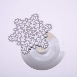 Neel Blue Christmas Snowflake Swirl Decorations, Silver & White Hanging Cutouts - 30Pcs - thumbnail 4