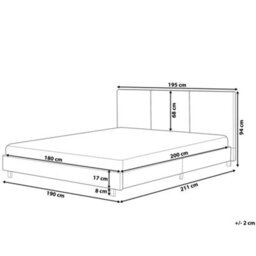 Beliani Waterbed Fabric Albi 180 X 200 Cm (Eu Super King) Grey - thumbnail 3