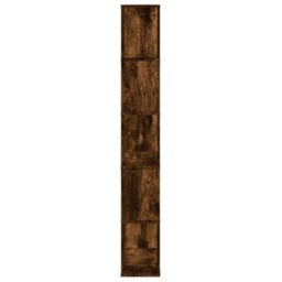 Berkfield Bookcase 5-Tier Smoked Oak 80.5X23.5X162.5 Cm Engineered Wood - thumbnail 4