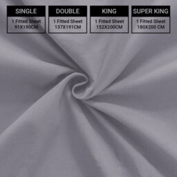 Ameha Plain  Microfiber Fitted Sheet 25Cm Deep Pocket- Hypoallergenic Easy Care Grey Fitted Sheets Super King Bedsheet (180X200Cm) - thumbnail 9