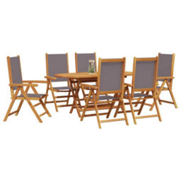 Berkfield Garden Dining Set Folding 7 Pcs Anthracite Solid Acacia Wood - thumbnail 3