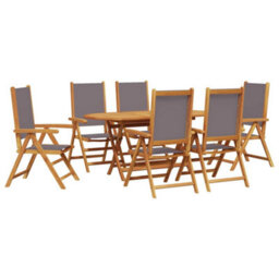 Berkfield Garden Dining Set Folding 7 Pcs Anthracite Solid Acacia Wood - thumbnail 2