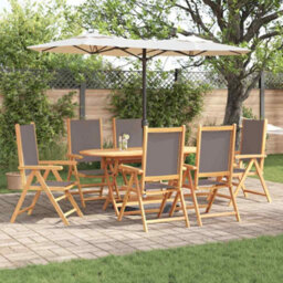 Berkfield Garden Dining Set Folding 7 Pcs Anthracite Solid Acacia Wood - thumbnail 1