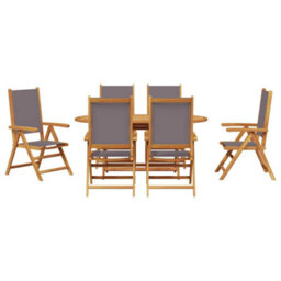 Berkfield Garden Dining Set Folding 7 Pcs Anthracite Solid Acacia Wood - thumbnail 9
