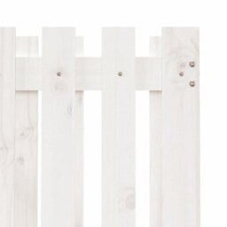 Berkfield Garden Planter With Fence Design White 70X70X70 Cm Solid Wood Pine - thumbnail 7