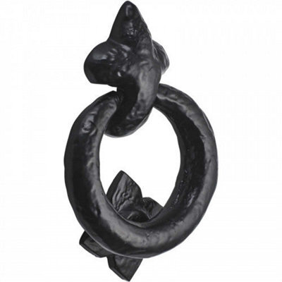 Betley Butterfly Ring Door Knocker 95mm Black Cast Iron Antique Traditional Front Cottage Knock - image 1