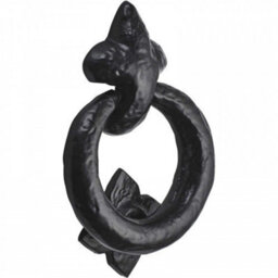 Betley Butterfly Ring Door Knocker 95mm Black Cast Iron Antique Traditional Front Cottage Knock