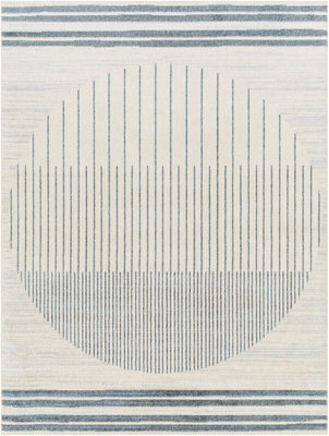 Livabliss Lillian-Washable Blue Grey Geometric Living Dining Rug 200 X 275 Cm Easy Care, Non Shedding - image 1