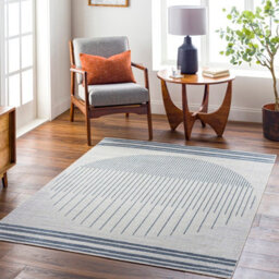 Livabliss Lillian-Washable Blue Grey Geometric Living Dining Rug 200 X 275 Cm Easy Care, Non Shedding - thumbnail 2