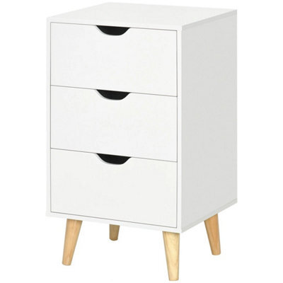 Chest Of Drawers, 3 Drawer Unit Storage Chest Bedroom, White - image 1