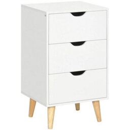 Chest Of Drawers, 3 Drawer Unit Storage Chest Bedroom, White - thumbnail 3