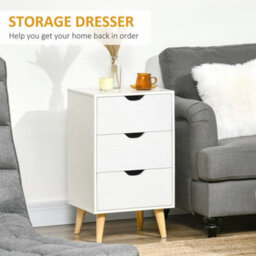 Chest Of Drawers, 3 Drawer Unit Storage Chest Bedroom, White - thumbnail 5
