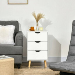 Chest Of Drawers, 3 Drawer Unit Storage Chest Bedroom, White - thumbnail 4
