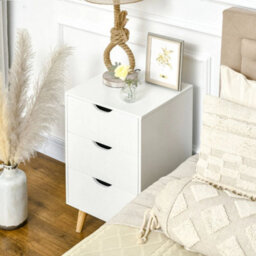 Chest Of Drawers, 3 Drawer Unit Storage Chest Bedroom, White - thumbnail 6