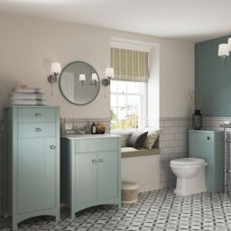 Exbury Sea Green Ash Freestanding Vanity Unit & Basin Set (W)610mm (H)835mm - thumbnail 2